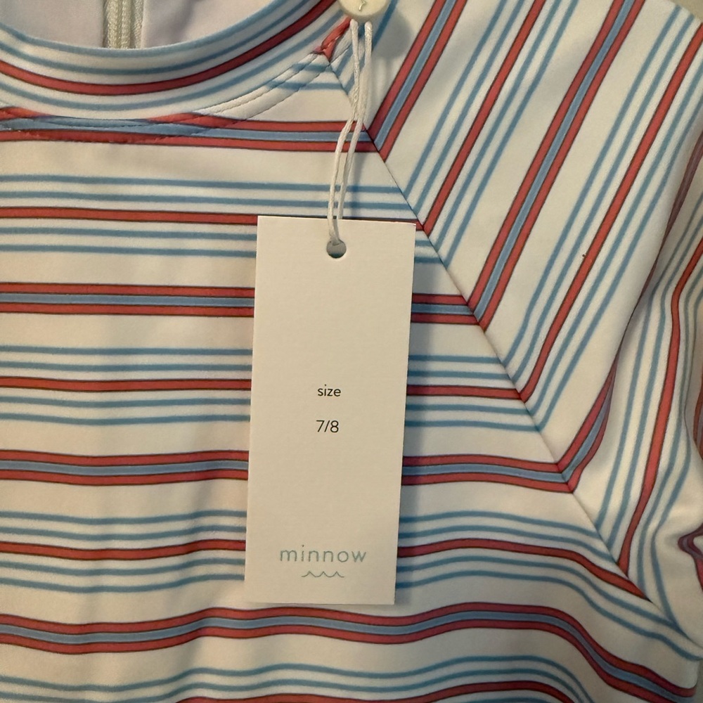 Minnow Striped Kids Long Sleeve Rashguard Swimsuit - Picture 3 of 3